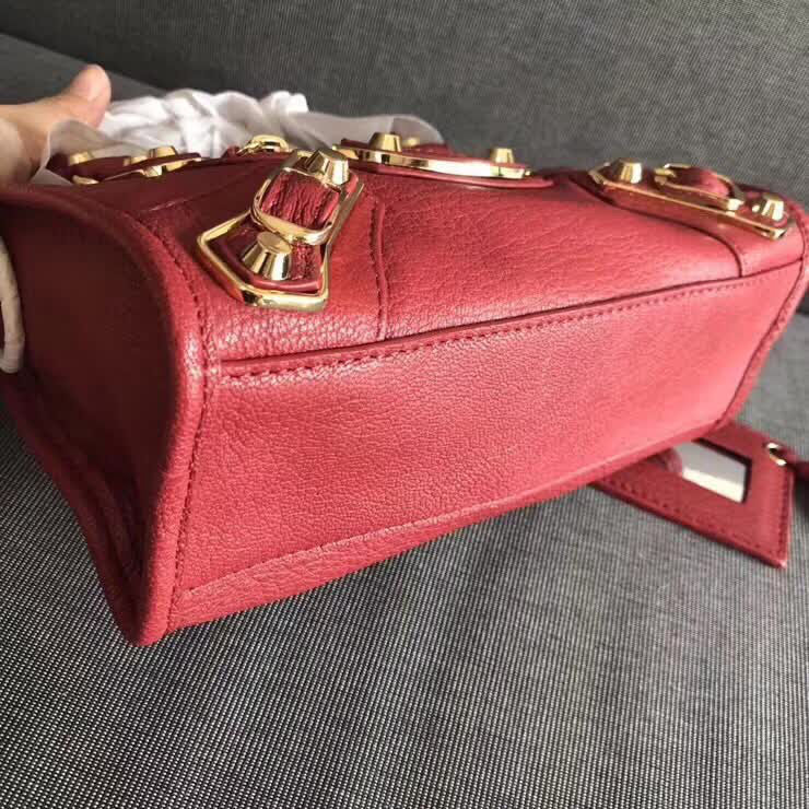 BALENCIAG巴黎世家 機車包 23cm原版山羊皮配金邊 手提肩背斜挎包  BL1378